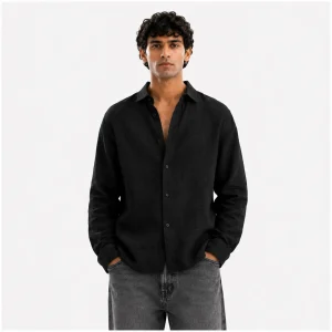 The Charcoal Black Irish Linen Shirt By Kalakar Pakistan