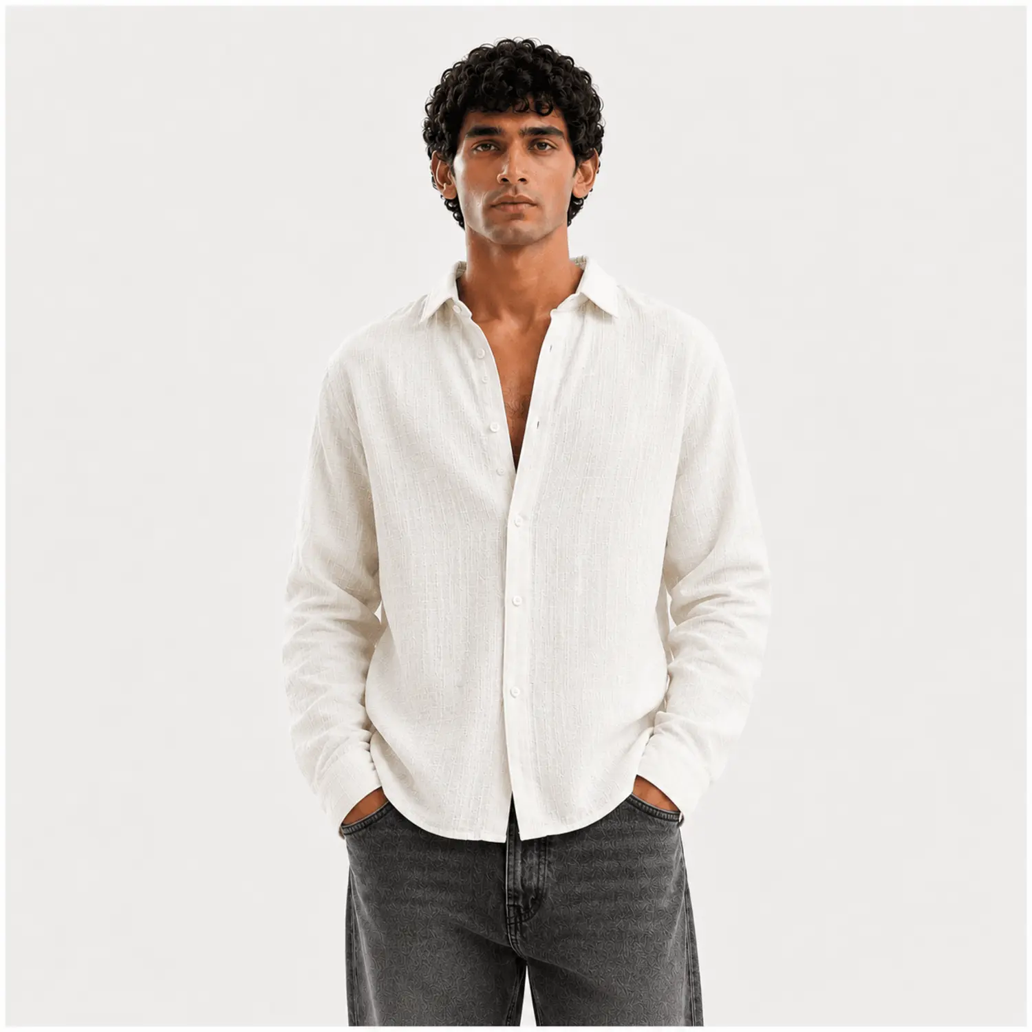 The Canvas White Irish Linen Shirt By Kalakar Pakistan